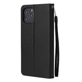 For Iphone 12 5.4 inch/6.1 inch/ 6.7 inch PU Leather Three-card Photo Frame Front Buckle Mobile Phone shell black