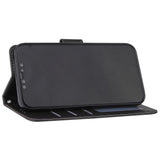 For Iphone 12 5.4 inch/6.1 inch/ 6.7 inch PU Leather Three-card Photo Frame Front Buckle Mobile Phone shell black