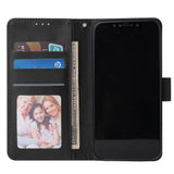 For Iphone 12 5.4 inch/6.1 inch/ 6.7 inch PU Leather Three-card Photo Frame Front Buckle Mobile Phone shell black
