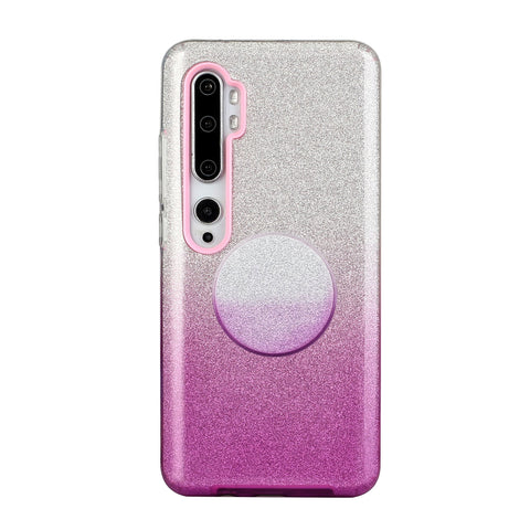 For XIAOMI CC9E/A3/10/10 PRO/K20/K20 pro Phone Case Gradient Color Glitter Powder Phone Cover with Airbag Bracket purple