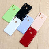 For HUAWEI Y6/Y7 Prime 2019 Glossy TPU Phone Case Mobile Phone Soft Cover Full Body Protection Bright black