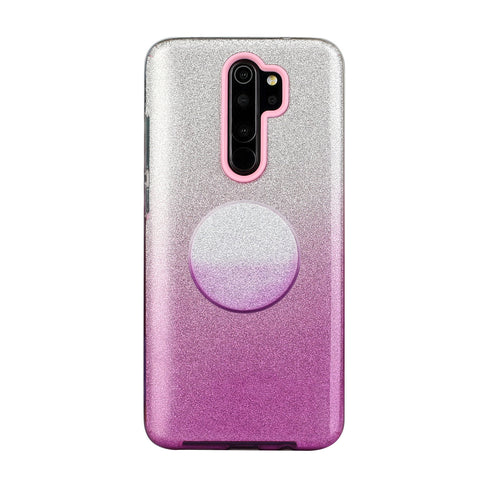For OPPO Realme 5/Realme 5 Pro/A5 2020/A9 2020/A52/A92 Phone Case Gradient Color Glitter Powder Phone Cover with Airbag Bracket purple