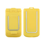 Mini Flip Mobile Phone 0.66"" Smallest Cell Phone Wireless Bluetooth FM Magic Voice Handsfree Earphone for Kids yellow