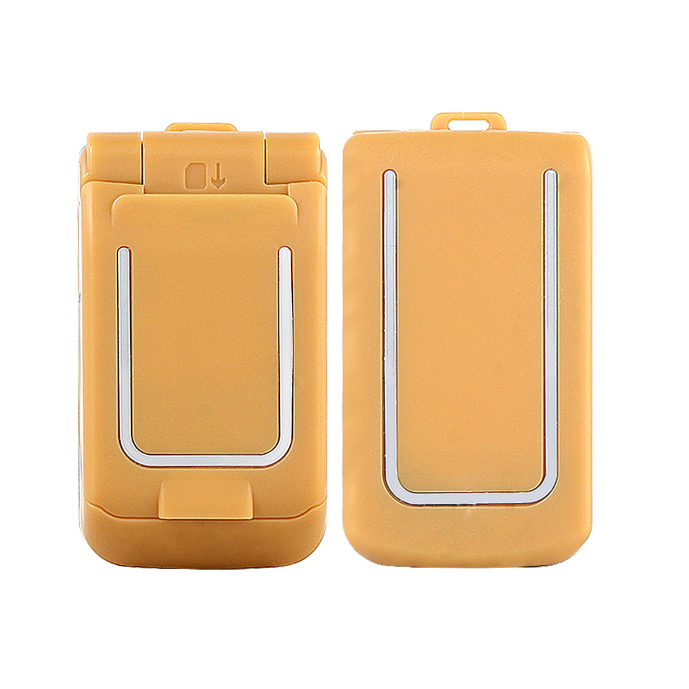 Mini Flip Mobile Phone 0.66"" Smallest Cell Phone Wireless Bluetooth FM Magic Voice Handsfree Earphone for Kids Orange