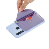 For HUAWEI P20/ P20 Lite/P20 Pro Mobile Phone Cover with Pu Leather Card Holder + Hand Rope + Straddle Rope purple