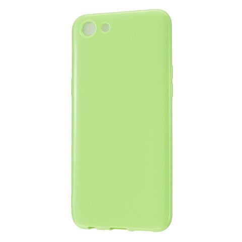 For VIVO Y67/Y71 Cellphone Cover Glossy TPU Phone Case Anti-Dust Stain-proof Easy Install Screen Protector Fluorescent green