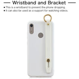 For HUAWEI NOVA 3i Simple Solid Color Chic Wrist Rope Matte TPU Anti-scratch Non-slip Protective Cover Back Case 7 royal blue