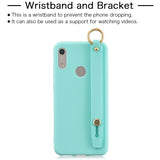 For HUAWEI NOVA 3i Simple Solid Color Chic Wrist Rope Matte TPU Anti-scratch Non-slip Protective Cover Back Case 7 royal blue