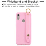 For HUAWEI NOVA 3i Simple Solid Color Chic Wrist Rope Matte TPU Anti-scratch Non-slip Protective Cover Back Case 7 royal blue