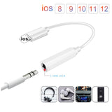 Music Headphone Adapter for iPhone 7 8 X AUX Adapter for Apple Interface Female to 3.5mm Male Adapters Headphone Jack Cable Plastic plate white