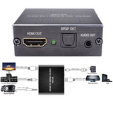 HDMI Audio Extractor HDMI to HDMI Optical TOSLINK SPDIF + 3.5mm Stereo Extractor Converter HDMI Audio Splitter Adapter black