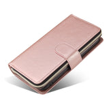 For Samsung A01/A21/A31/A41/A51 Pu Leather  Mobile Phone Cover Zipper Card Bag + Wrist Strap Rose gold