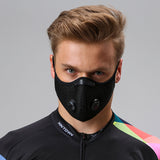 Cycling Mask With Filter Protective Cycling Mask Activated Carbon Anti-Pollution Sport Training Bike Facemask black