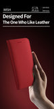 DUX DUCIS For iPhone 7 Plus/8Plus Luxury Genuine Leather Magnetic Flip Cover Full Protective Case with Bracket Card Slot red