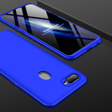 for Oppo A7 Ultra Slim PC Back Cover Non-slip Shockproof 360 Degree Full Protective Case gold_Oppo A7