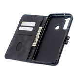 For Redmi Note 8T/Redmi 8/Redmi 8A Case Soft Leather Cover with Denim Texture Precise Cutouts Wallet Design Buckle Closure Smartphone Shell  black