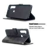 For Redmi Note 8T/Redmi 8/Redmi 8A Case Soft Leather Cover with Denim Texture Precise Cutouts Wallet Design Buckle Closure Smartphone Shell  black