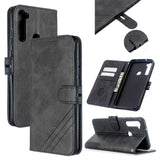 For Redmi Note 8T/Redmi 8/Redmi 8A Case Soft Leather Cover with Denim Texture Precise Cutouts Wallet Design Buckle Closure Smartphone Shell  black