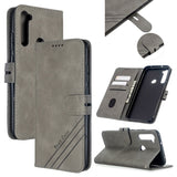 For Redmi Note 8T/Redmi 8/Redmi 8A Case Soft Leather Cover with Denim Texture Precise Cutouts Wallet Design Buckle Closure Smartphone Shell  gray