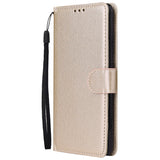 For Samsung A71 Phone Case PU Leather Shell All-round Protection Precise Cutout Wallet Design Cellphone Cover  Gold