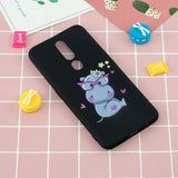For OPPO F11 PRO Cartoon Lovely Coloured Painted Soft TPU Back Cover Non-slip Shockproof Full Protective Case with Lanyard black