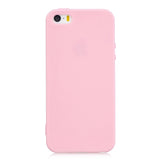 for iPhone 5/5S/SE Lovely Candy Color Matte TPU Anti-scratch Non-slip Protective Cover Back Case dark pink