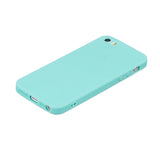 for iPhone 5/5S/SE Lovely Candy Color Matte TPU Anti-scratch Non-slip Protective Cover Back Case Light blue