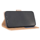 For Iphone 12 5.4 inch/6.1 inch/ 6.7 inch PU Leather Three-card Photo Frame Front Buckle Mobile Phone shell Golden