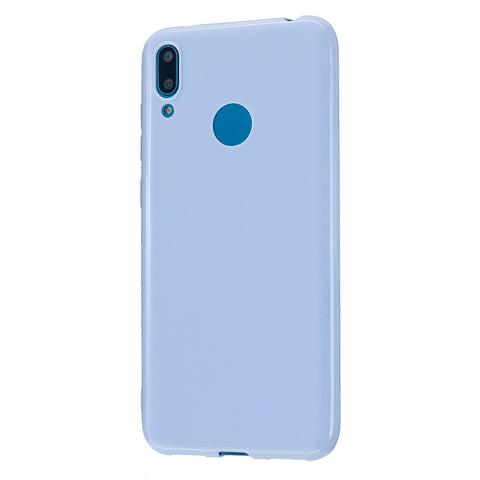 For HUAWEI Y6/Y7 Prime 2019 Glossy TPU Phone Case Mobile Phone Soft Cover Full Body Protection Taro purple