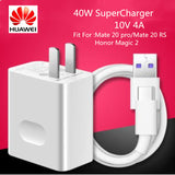 Huawei Supercharge USB Fast Charger 10V 4A 40W Adapter 5A Type C Cable for Honor 10 Magic 2/P20 P30 pro White