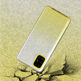 For OPPO Realme 5/Realme 5 Pro/A5 2020/A9 2020/A52/A92 Phone Case Gradient Color Glitter Powder Phone Cover with Airbag Bracket yellow