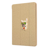 For iPAD Mini 12345/Pro/Air123 Tablet Cover 9.7-inch 10.5-inch Cover Embroidery Case Overal Protection Shell Anti-Fall Stand Function  gold_For iPAD Mini 12345