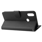 For Samsung A10S A20S Cellphone Cover Mobile Phone Shell Buckle Closure Cards Slots PU Leather Smart Shell with Wallet Overall Protection black