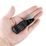 Mini Flip Mobile Phone 0.66"" Smallest Cell Phone Wireless Bluetooth FM Magic Voice Handsfree Earphone for Kids rose Red