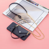 For HUAWEI P20/ P20 Lite/P20 Pro Mobile Phone Cover with Pu Leather Card Holder + Hand Rope + Straddle Rope black