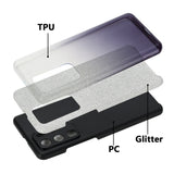 for HUAWEI P20 LITE/P30 LITE/P40 LITE/Nova6SE/Nova 7i Phone Case Gradient Color Glitter Powder Phone Cover with Airbag Bracket black