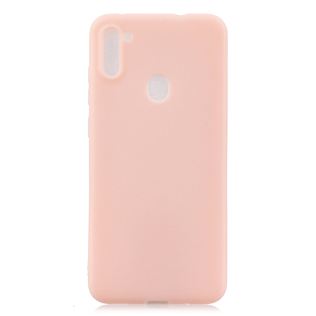 For Samsung A01/ A11/A21/A41/A51/A71/A81/A91 Mobile Phone Case Lovely Candy Color Matte TPU Anti-scratch Non-slip Protective Cover Back Case 6 light pink