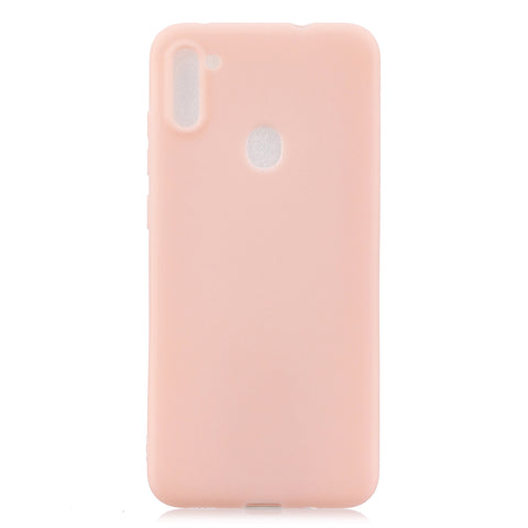 For Samsung A01/ A11/A21/A41/A51/A71/A81/A91 Mobile Phone Case Lovely Candy Color Matte TPU Anti-scratch Non-slip Protective Cover Back Case 6 light pink