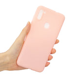 For Samsung A01/ A11/A21/A41/A51/A71/A81/A91 Mobile Phone Case Lovely Candy Color Matte TPU Anti-scratch Non-slip Protective Cover Back Case 6 light pink