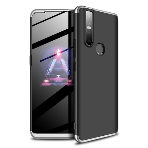For VIVO S1/V15 Ultra Slim PC Back Cover Non-slip Shockproof 360 Degree Full Protective Case Silver black silver