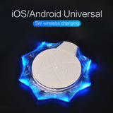 Crystal Wireless Charger Pad Mobile Phone Wireless Receiver Charging Base Universal Charge Base for Apple IOS Android black