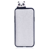 For iPhone 6/6S 3D Cute Cartoon Animal TPU Anti-scratch Non-slip Protective Cover Back Case Black panda