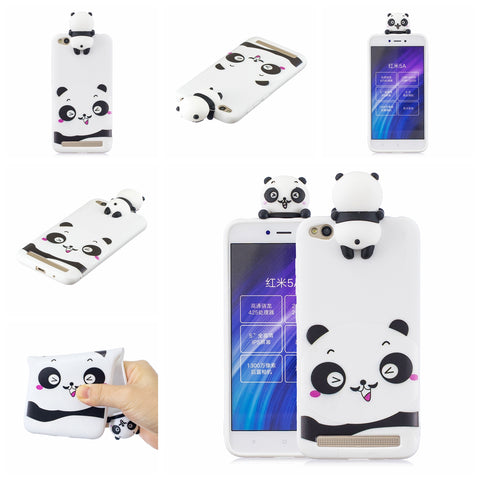For XIAOMI Redmi 5A 3D Cute Coloured Painted Animal TPU Anti-scratch Non-slip Protective Cover Back Case white