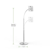 Universal Aluminium Alloy Stand with Flexible Arms Adjustable Lazy Bracket Hands-free Tablet Mount Mobile Phone Holder  Silver