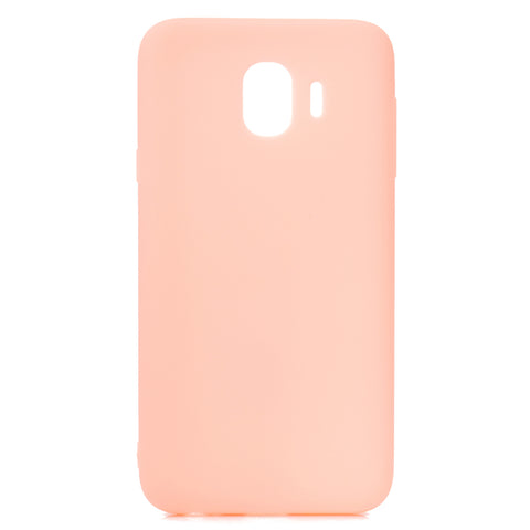 for Samsung J4 Euro Edition Lovely Candy Color Matte TPU Anti-scratch Non-slip Protective Cover Back Case Light pink