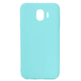 for Samsung J4 Euro Edition Lovely Candy Color Matte TPU Anti-scratch Non-slip Protective Cover Back Case Light blue