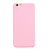 for iPhone 6/6S Lovely Candy Color Matte TPU Anti-scratch Non-slip Protective Cover Back Case dark pink