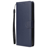 For Redmi NOTE 8 PU Leather Front Putton Protective Phone Case with 3 Cards Bracket blue