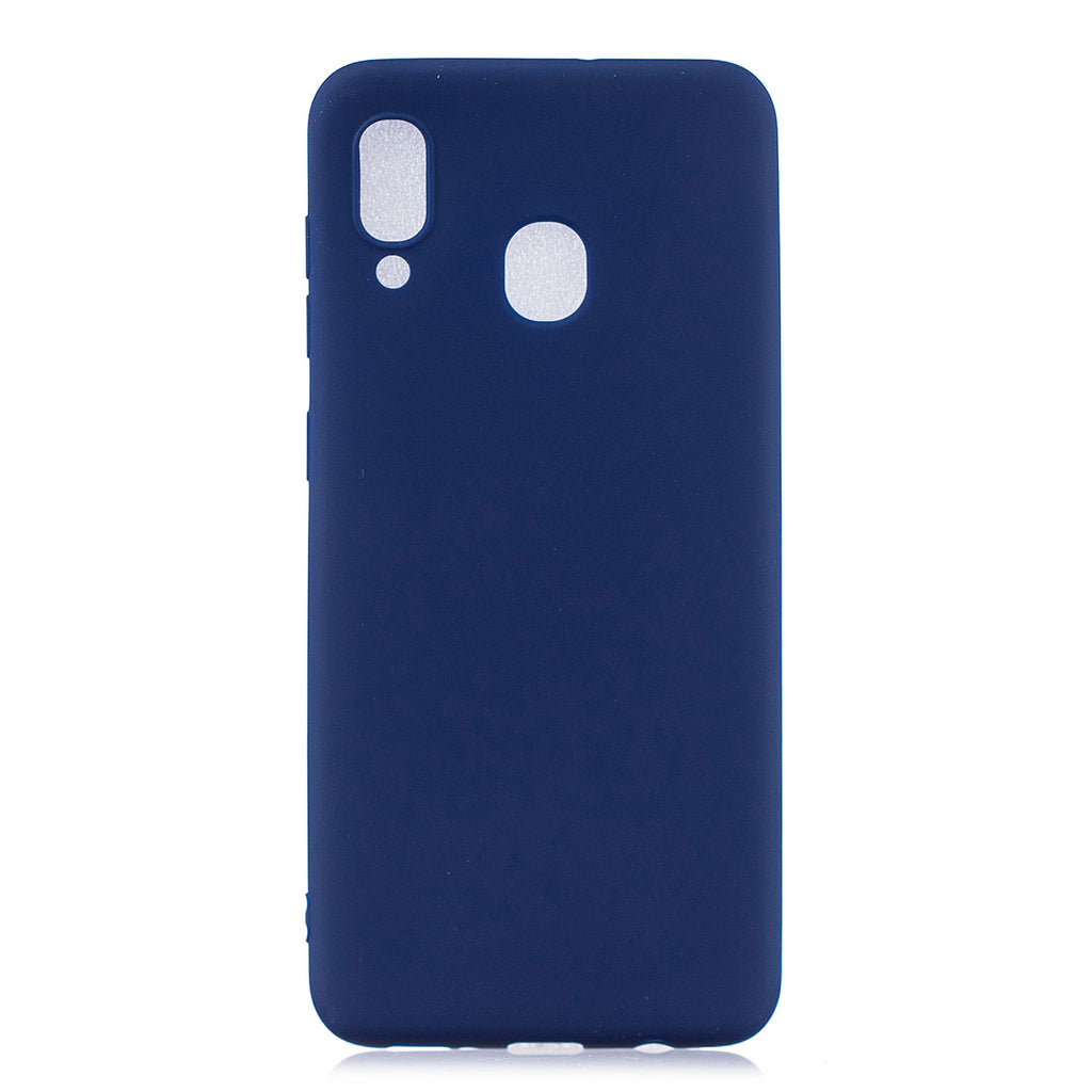 For Samsung A30 Lovely Candy Color Matte TPU Anti-scratch Non-slip Protective Cover Back Case Navy