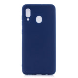 For Samsung A30 Lovely Candy Color Matte TPU Anti-scratch Non-slip Protective Cover Back Case Navy